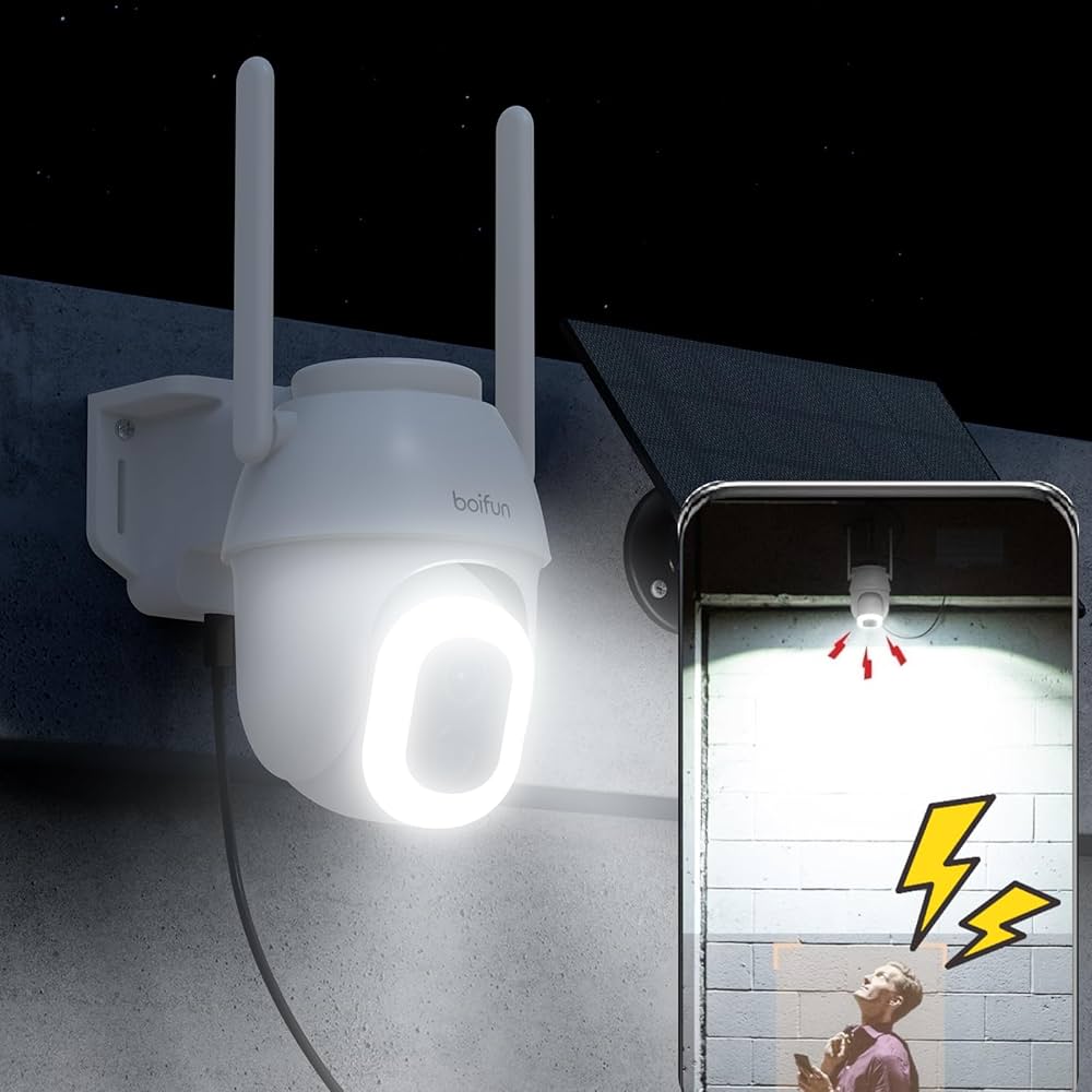 Amazon.co.jp: BOIFUN 2K 防犯カメラ屋外ソーラー式 屋外 監視